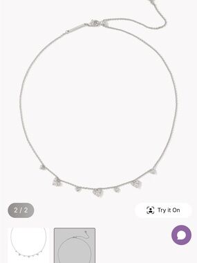 Kendra Scott Silver Mini Heart Charm Necklace